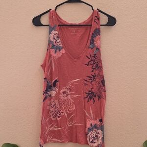 Lucky Brand Pink Floral Sleeveless Top